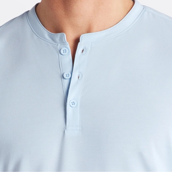 01.Algo Sam Performance Henley is a great, Size Large, Light blue - Picture 3 of 7